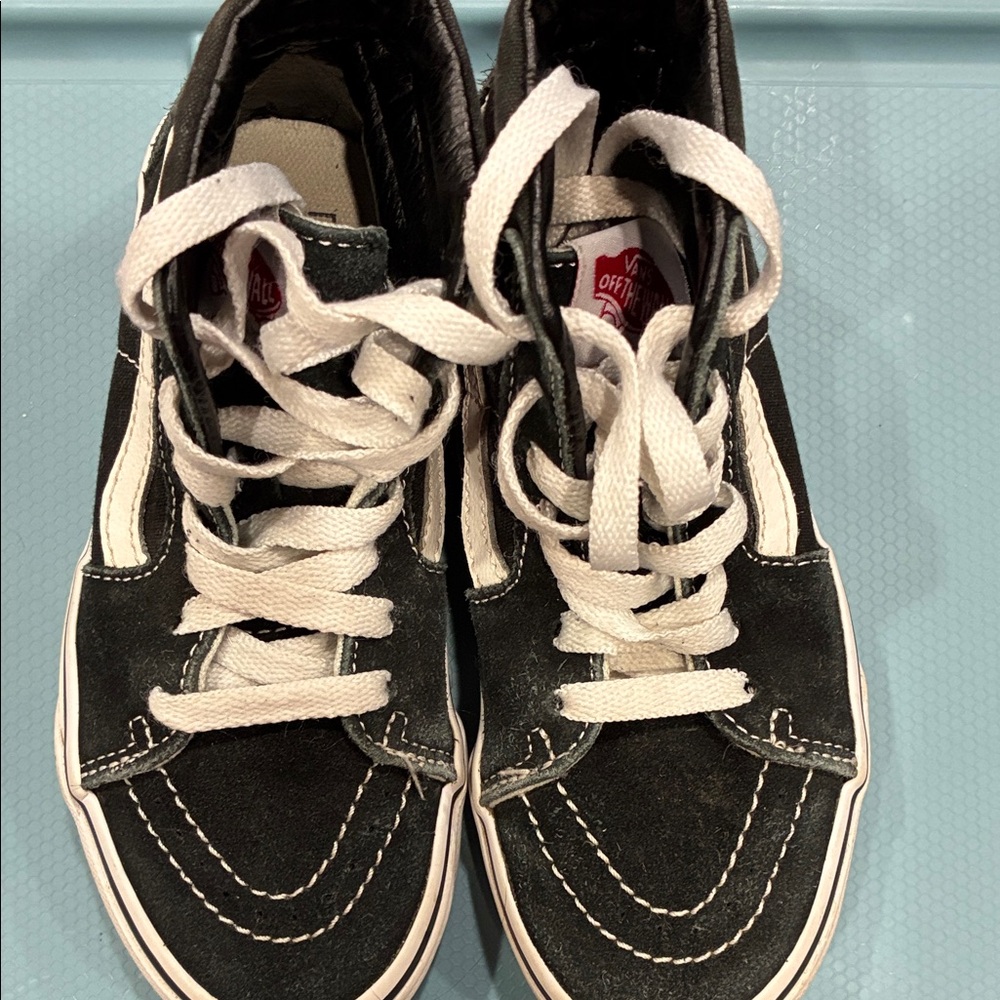 Vans Kids Black and White High-Top Sneakers